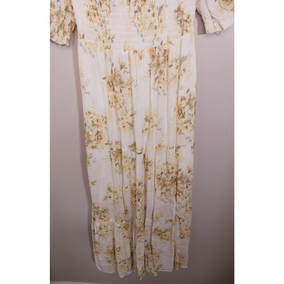 Abercrombie Fitch Milkmaid Cottagecore Floral Women's Maxi Dress Size MT - Picture 5 of 6
